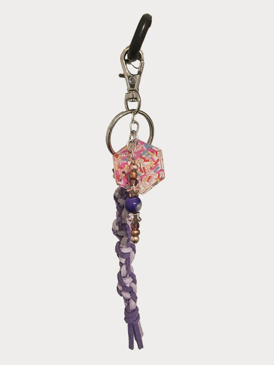 🍬 Confetti Sprinkles Macramé Keychain