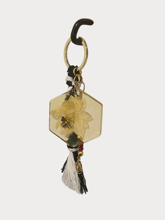 💛 Honeybee Haven Macramé Keychain