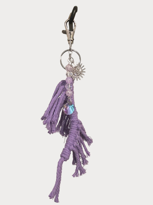 💜 Lavender Moon Macramé Keychain