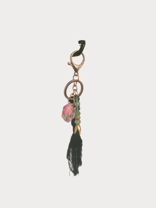 🖤 Night Garden Macramé Keychain