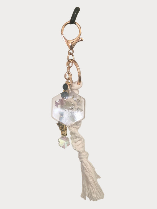 ✨ Wildflower Glow Macramé Keychain