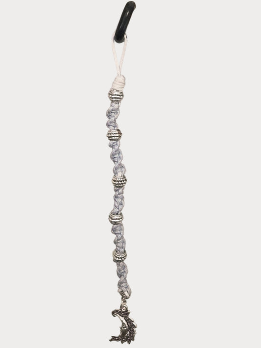 🌫️ Silver Mist Macramé Charm