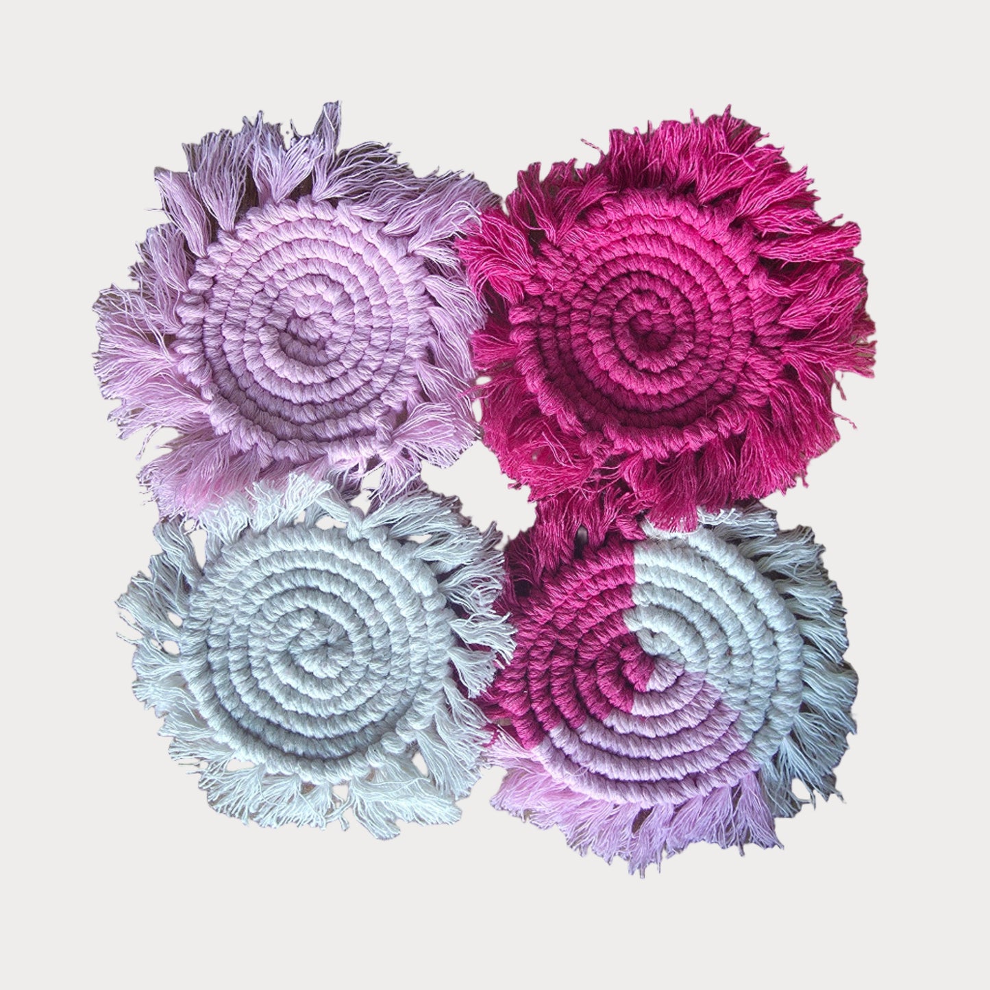Rose Dawn Macramé Coasters