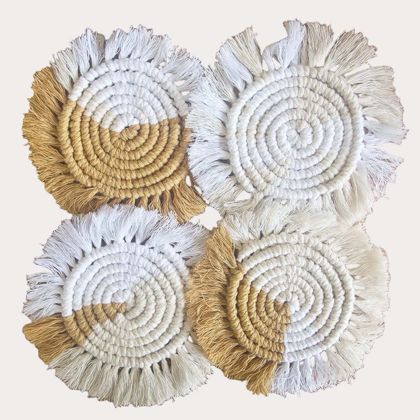 Natural Harmony Macramé Coasters